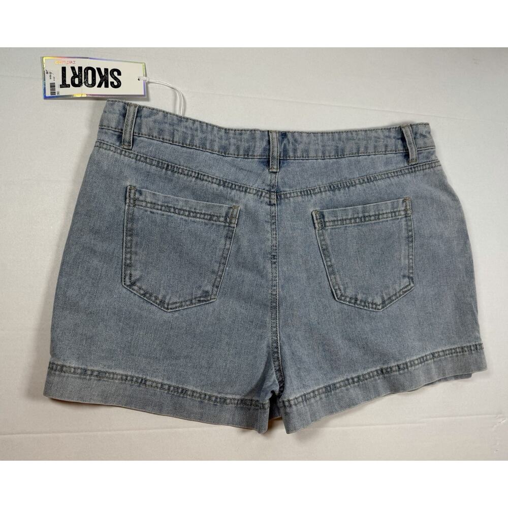 Refuge Women's Skort Blue Denim High Waist Mini Shorts XL - Picture 9 of 9